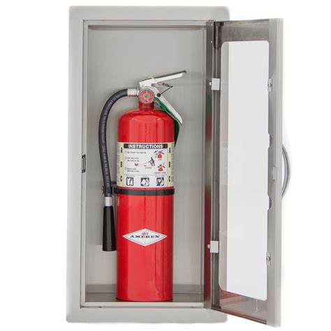 stainless steel fire extinguisher cabinet flush|lockable single fire extinguisher cabinet.